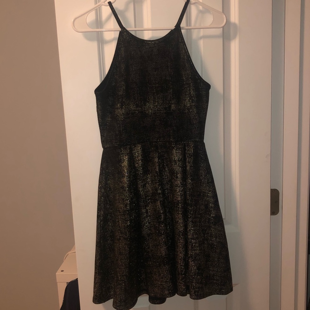 Black and gold dress